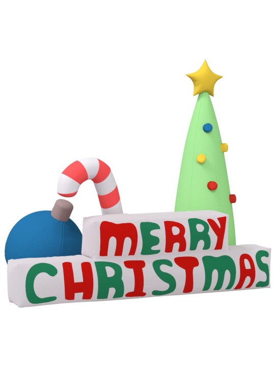 Nafukovací dekorace Merry Christmas s LED diodami 197 cm