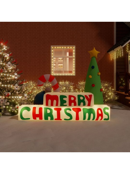 Nafukovací dekorace Merry Christmas s LED diodami 197 cm