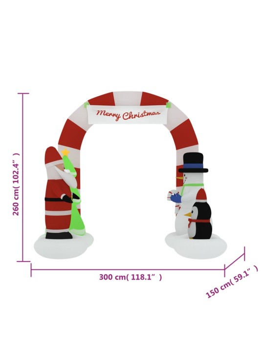 Vánoční nafukovací brána s LED diodami 260 cm