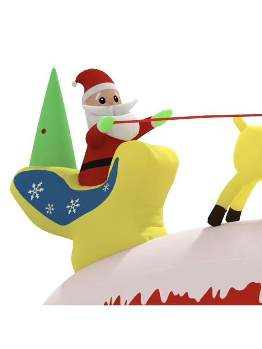 Vánoční nafukovací Santa a sobi s LED diodami 145 cm