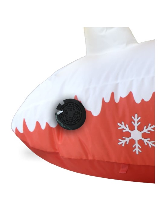 Vánoční nafukovací Santa a sobi s LED diodami 145 cm