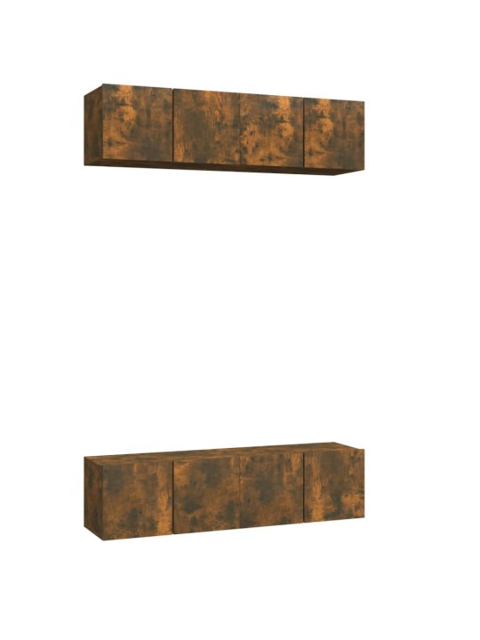 Nástěnné TV skříňky 4 ks kouřový dub 60 x 30 x 30 cm kompozit