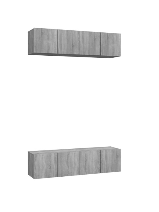Nástěnné TV skříňky 4 ks šedé sonoma 60 x 30 x 30 cm kompozit
