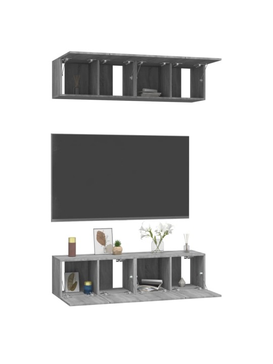Nástěnné TV skříňky 4 ks šedé sonoma 60 x 30 x 30 cm kompozit