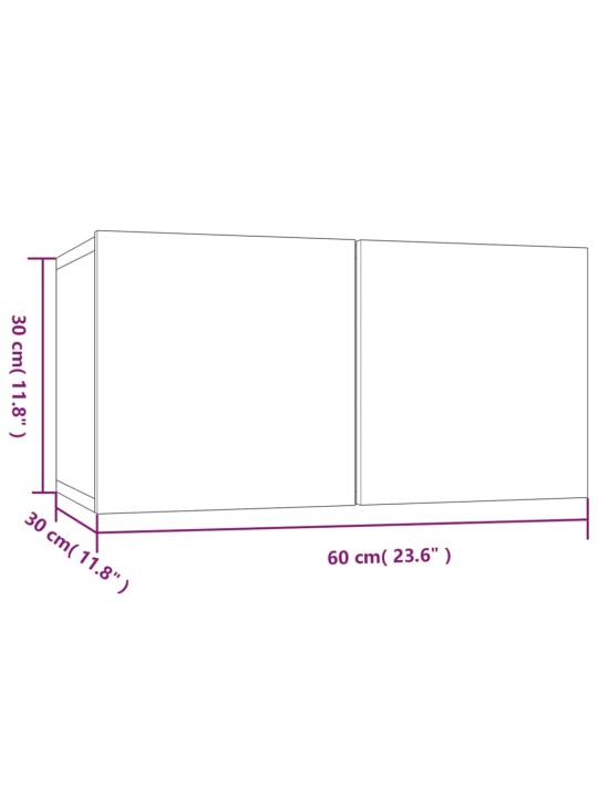 Nástěnné TV skříňky 4 ks šedé sonoma 60 x 30 x 30 cm kompozit