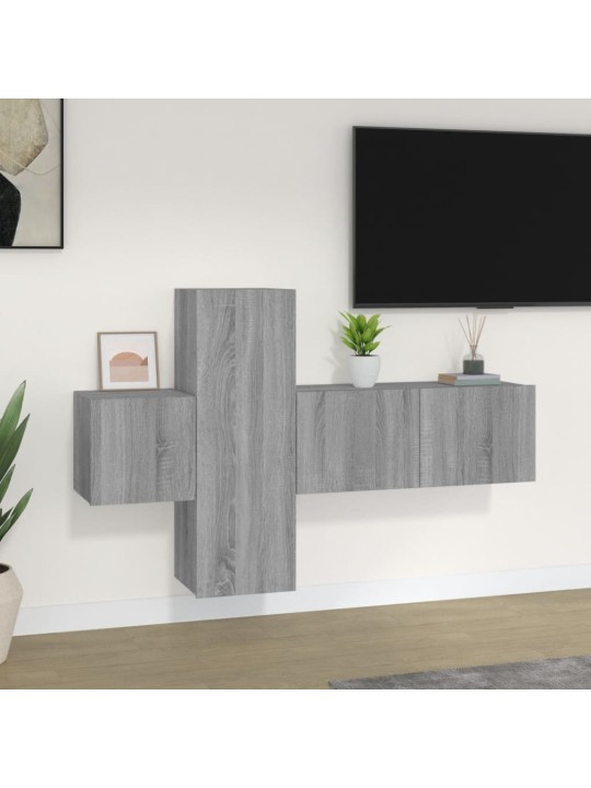 3dílný set TV skříněk šedý sonoma kompozitní dřevo