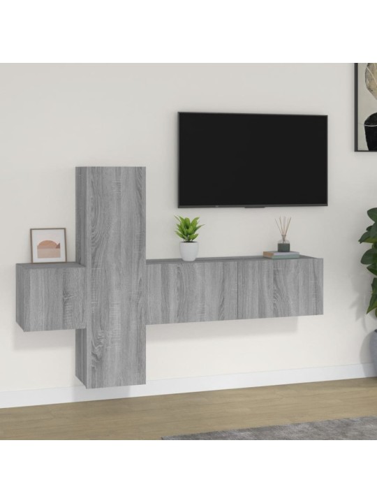 3dílný set TV skříněk šedý sonoma kompozitní dřevo