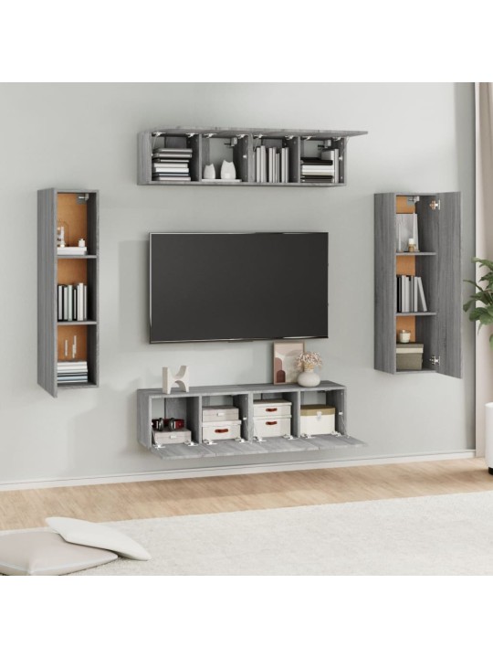 6dílný set tv skříněk šedý sonoma kompozitní dřevo