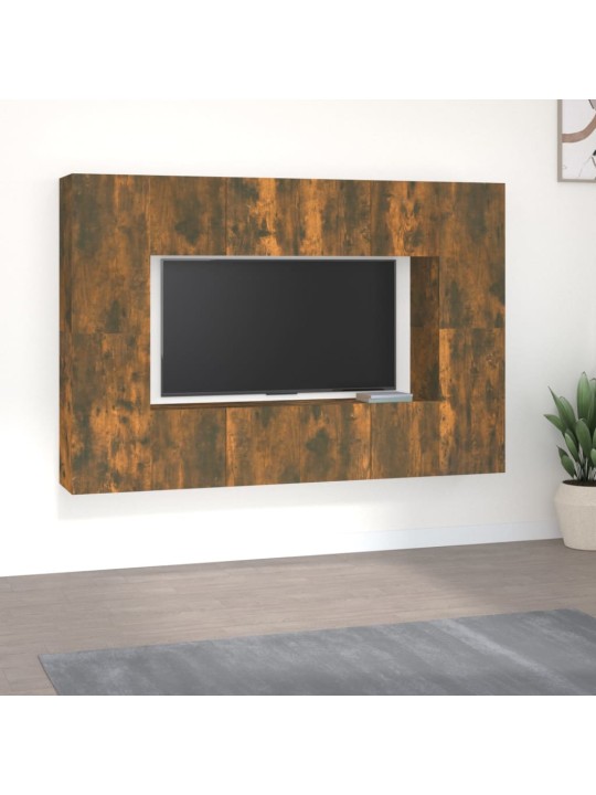 8dílný set TV skříněk kouřový dub kompozitní dřevo