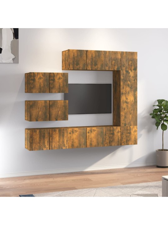 8dílný set tv skříněk kouřový dub kompozitní dřevo