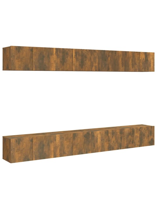 Tv skříňky 8 ks kouřový dub 60 x 30 x 30 cm kompozitní dřevo