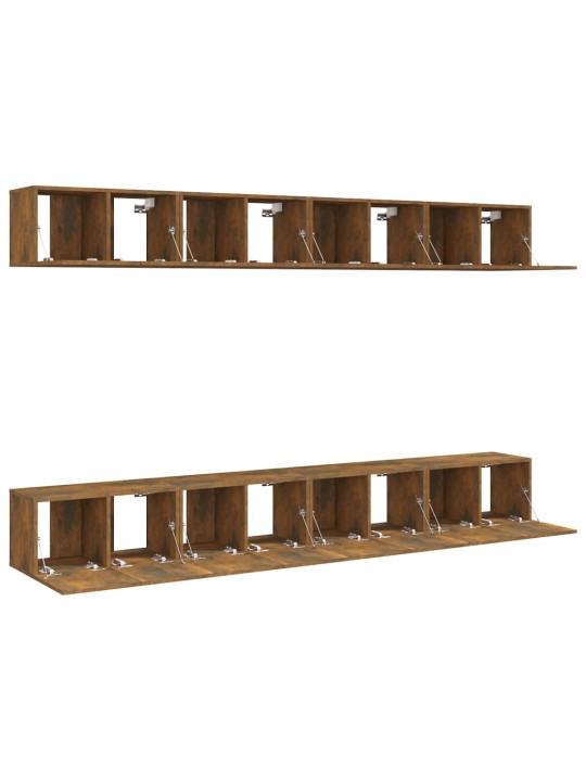 Tv skříňky 8 ks kouřový dub 60 x 30 x 30 cm kompozitní dřevo
