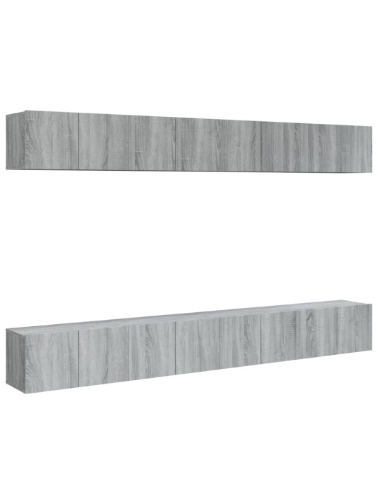 Tv skříňky 8 ks šedé sonoma 60 x 30 x 30 cm kompozitní dřevo