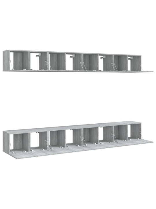 Tv skříňky 8 ks šedé sonoma 60 x 30 x 30 cm kompozitní dřevo