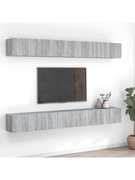 Tv skříňky 8 ks šedé sonoma 60 x 30 x 30 cm kompozitní dřevo