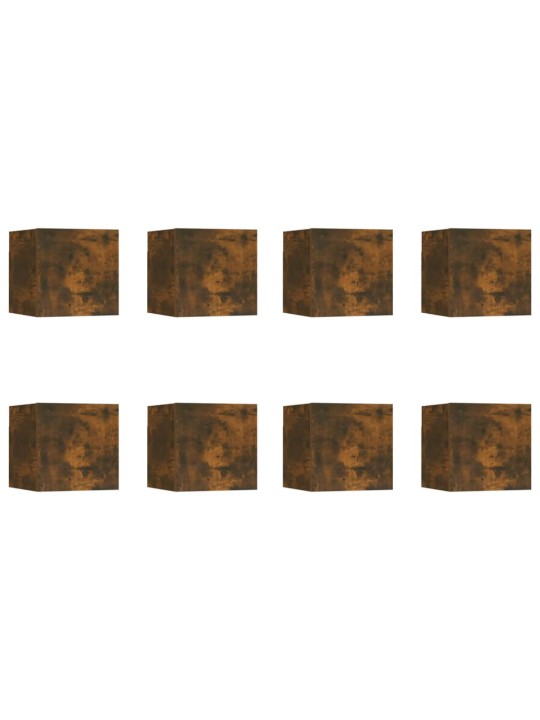 Nástěnné TV skříňky 8 ks kouřový dub 30,5 x 30 x 30 cm