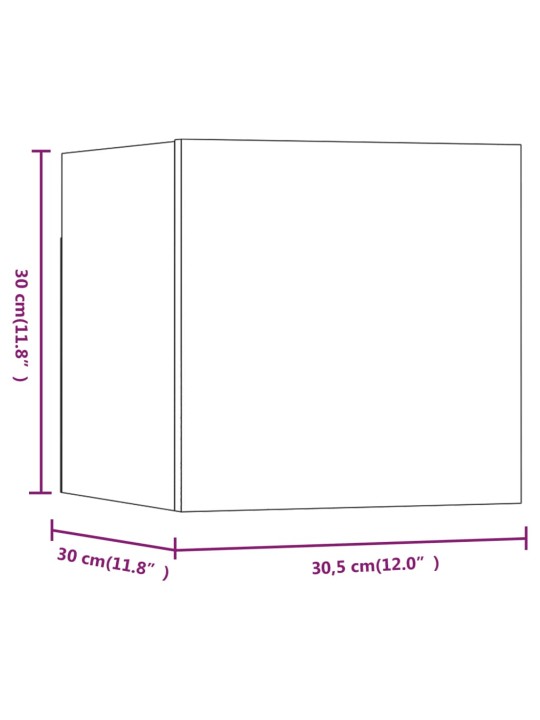 Nástěnné TV skříňky 8 ks šedé sonoma 30,5 x 30 x 30 cm
