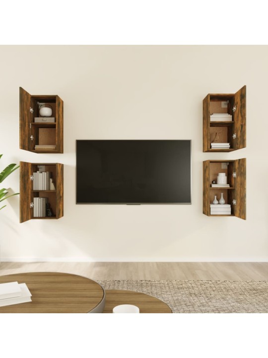 TV skříňky 4 ks kouřový dub 30,5 x 30 x 60 cm kompozitní dřevo