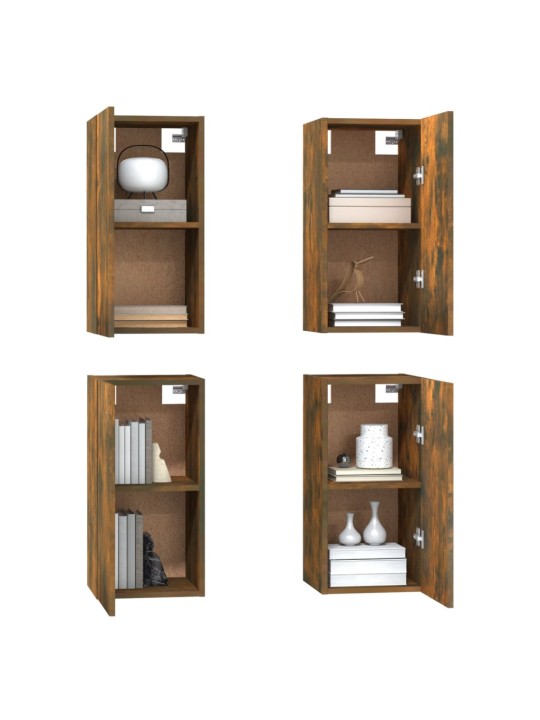 TV skříňky 4 ks kouřový dub 30,5 x 30 x 60 cm kompozitní dřevo