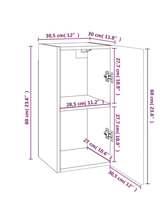 TV skříňky 4 ks kouřový dub 30,5 x 30 x 60 cm kompozitní dřevo