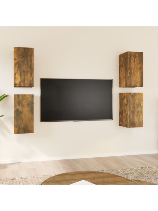 TV skříňky 4 ks kouřový dub 30,5 x 30 x 60 cm kompozitní dřevo