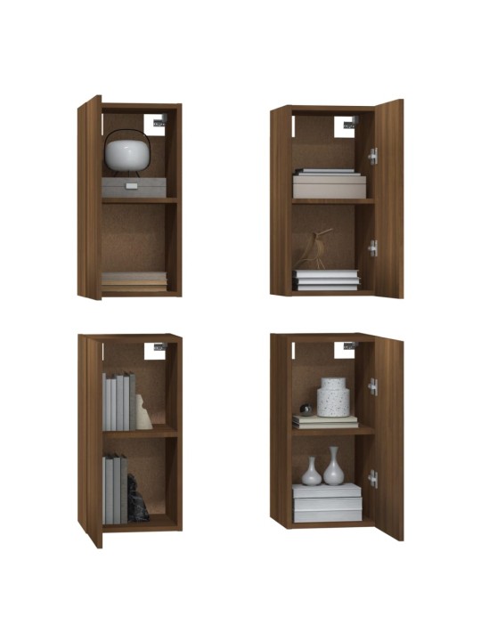 TV skříňky 4 ks hnědý dub 30,5 x 30 x 60 cm kompozitní dřevo