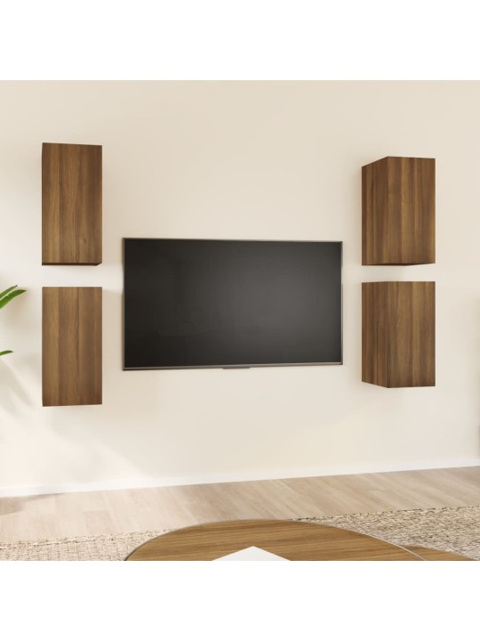 TV skříňky 4 ks hnědý dub 30,5 x 30 x 60 cm kompozitní dřevo