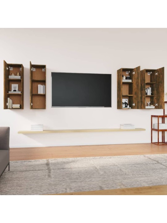 TV skříňky 4 ks kouřový dub 30,5 x 30 x 90 cm kompozitní dřevo