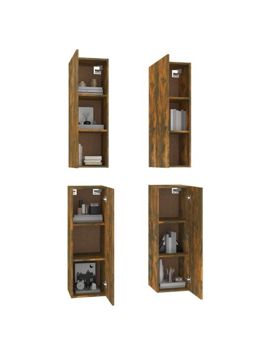 TV skříňky 4 ks kouřový dub 30,5 x 30 x 90 cm kompozitní dřevo