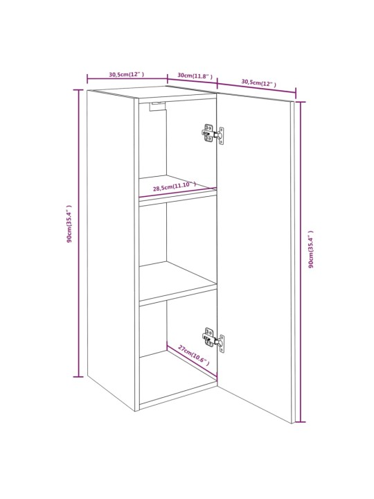 TV skříňky 4 ks kouřový dub 30,5 x 30 x 90 cm kompozitní dřevo