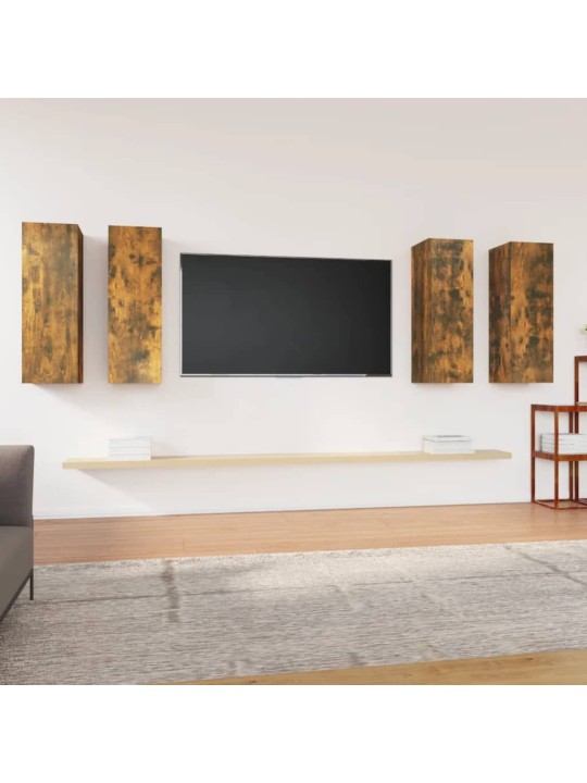 TV skříňky 4 ks kouřový dub 30,5 x 30 x 90 cm kompozitní dřevo