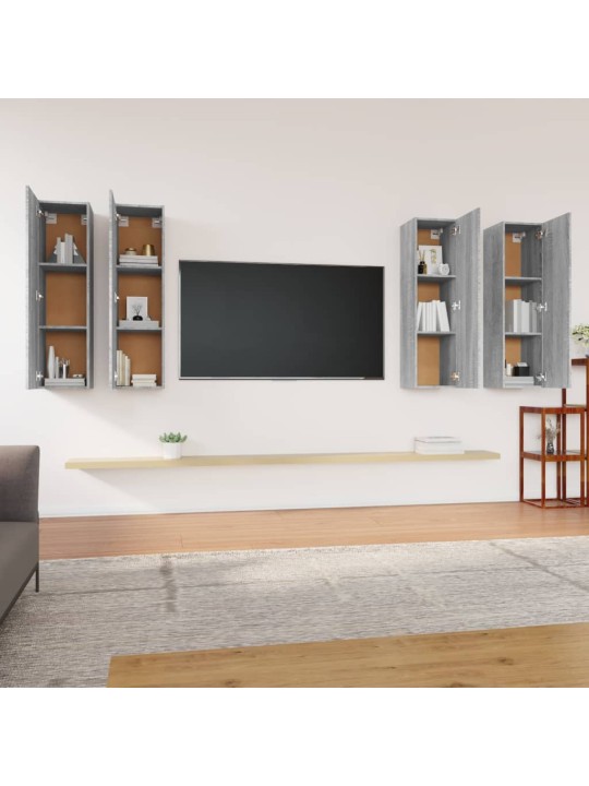TV skříňky 4 ks šedé sonoma 30,5 x 30 x 110 cm kompozitní dřevo