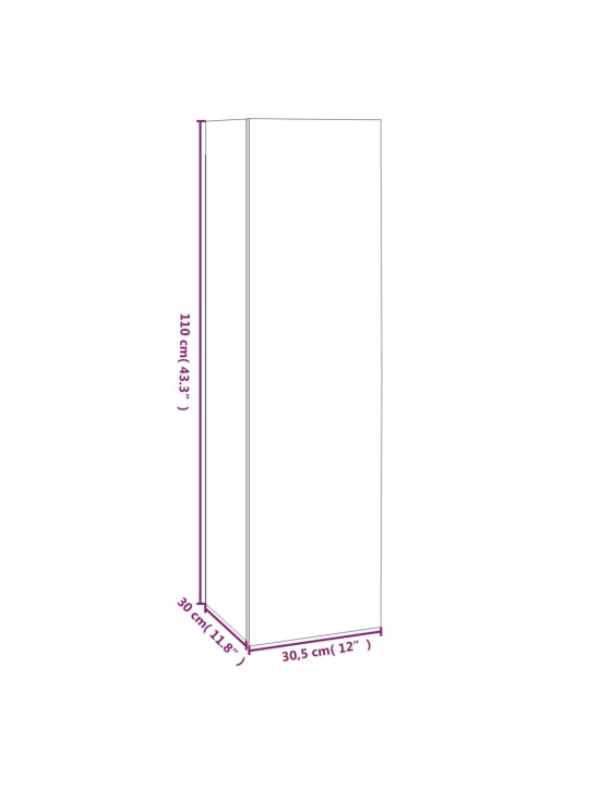 TV skříňky 4 ks šedé sonoma 30,5 x 30 x 110 cm kompozitní dřevo