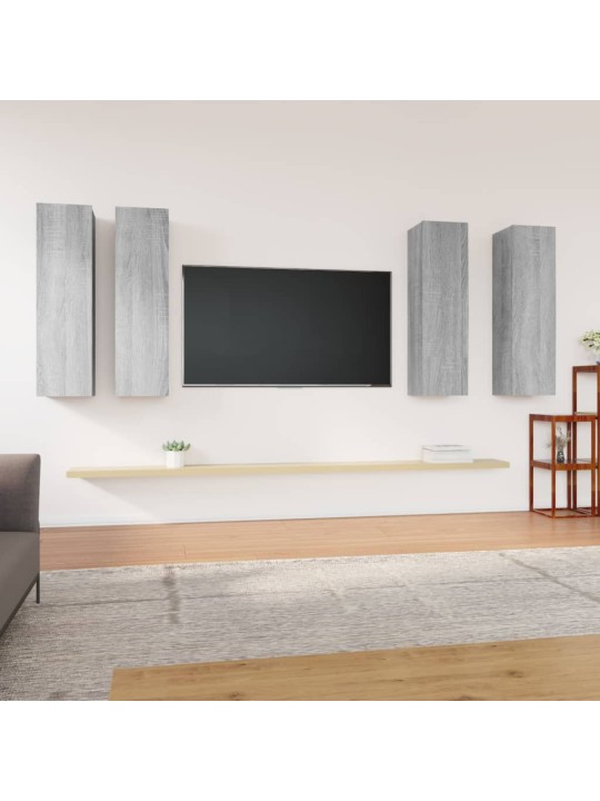 TV skříňky 4 ks šedé sonoma 30,5 x 30 x 110 cm kompozitní dřevo