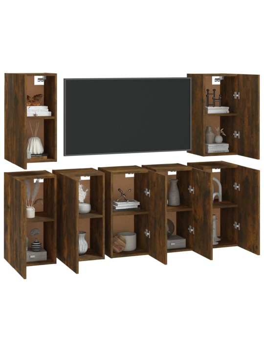 TV skříňky 7 ks kouřový dub 30,5 x 30 x 60 cm kompozitní dřevo