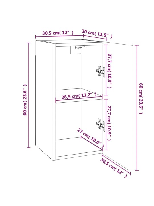 TV skříňky 7 ks kouřový dub 30,5 x 30 x 60 cm kompozitní dřevo