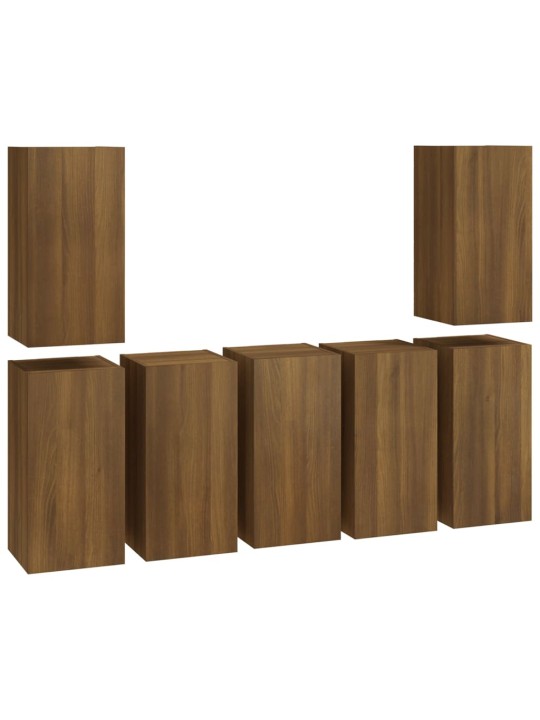 TV skříňky 7 ks hnědý dub 30,5 x 30 x 60 cm kompozitní dřevo