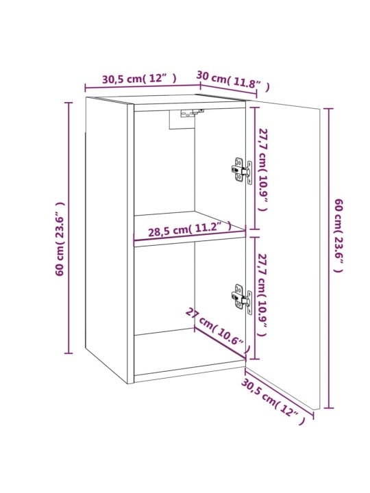 TV skříňky 7 ks hnědý dub 30,5 x 30 x 60 cm kompozitní dřevo