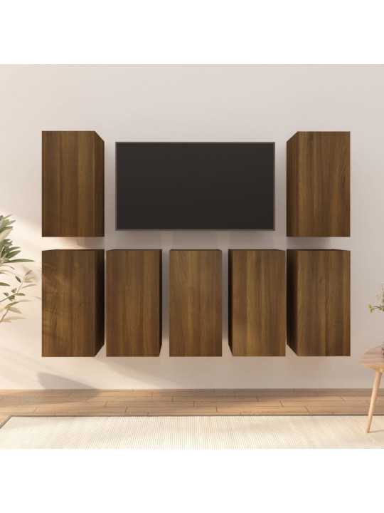 TV skříňky 7 ks hnědý dub 30,5 x 30 x 60 cm kompozitní dřevo