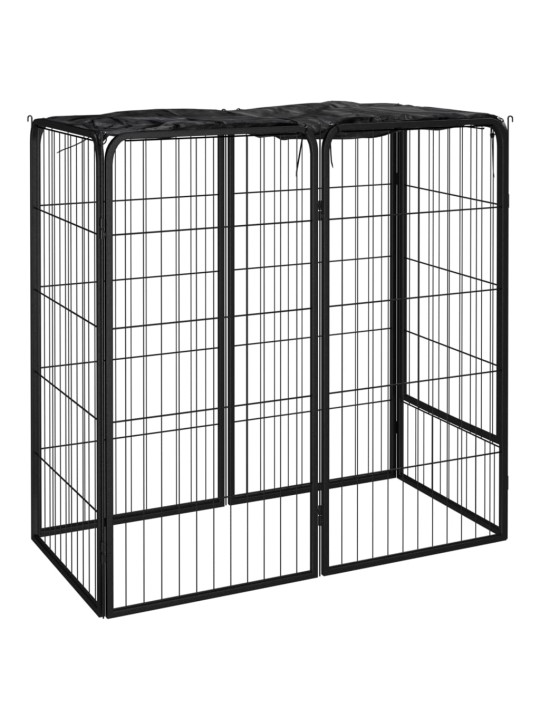 Ohrádka pro psy 6 panely černá 50 x 100 cm práškovaná ocel