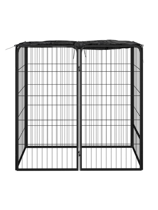 Ohrádka pro psy 6 panely černá 50 x 100 cm práškovaná ocel
