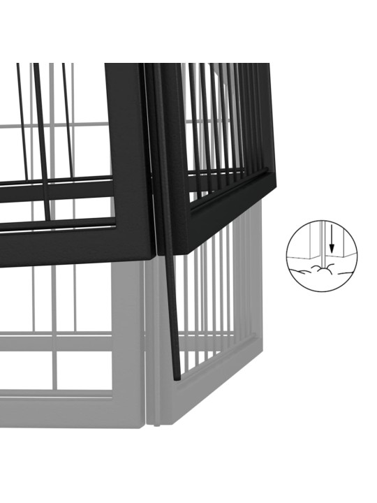 Ohrádka pro psy 6 panely černá 50 x 100 cm práškovaná ocel