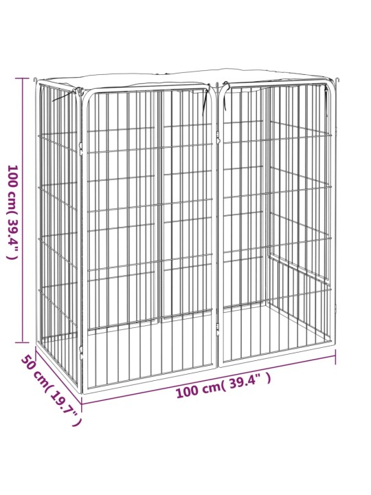 Ohrádka pro psy 6 panely černá 50 x 100 cm práškovaná ocel