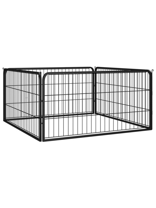 Ohrádka pro psy 4 panely černá 100x50 cm práškovaná ocel