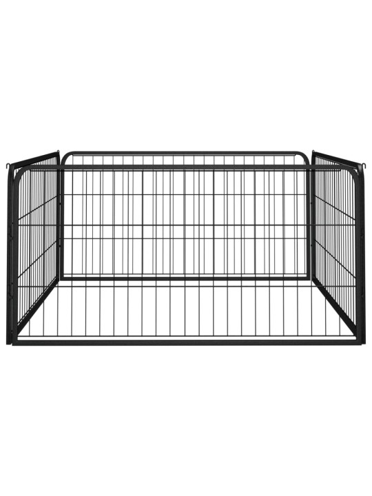 Ohrádka pro psy 4 panely černá 100x50 cm práškovaná ocel