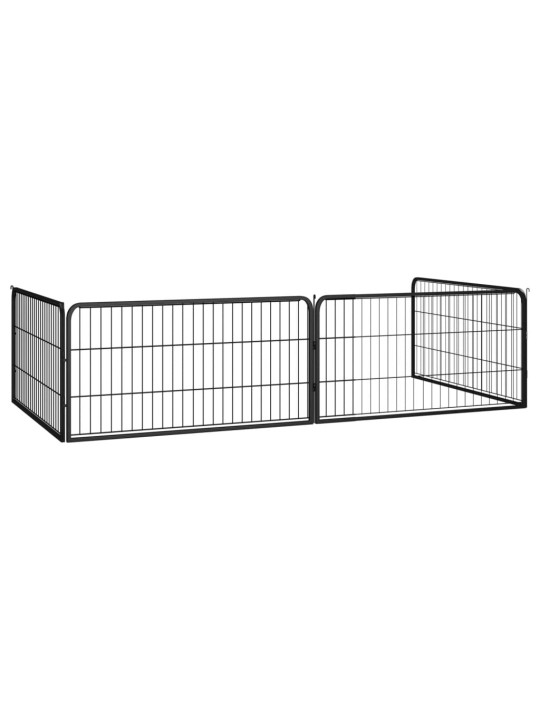 Ohrádka pro psy 4 panely černá 100x50 cm práškovaná ocel