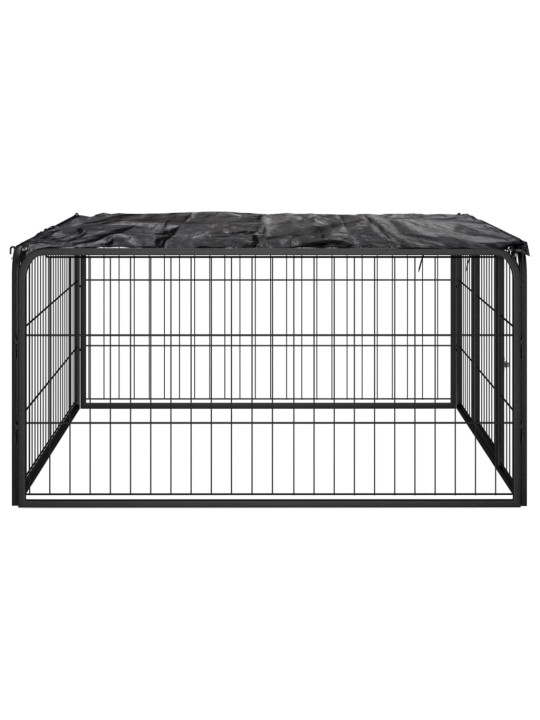 Ohrádka pro psy 4 panely černá 100x50 cm práškovaná ocel