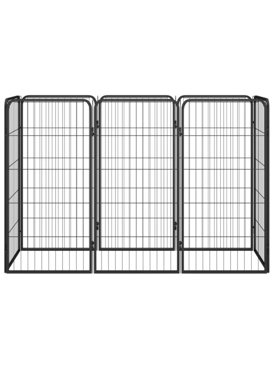 8panelová ohrádka pro psy černá 50 x 100 cm práškovaná ocel