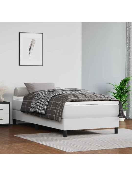 Taštičková matrace bílá 80 x 200 x 20 cm umělá kůže