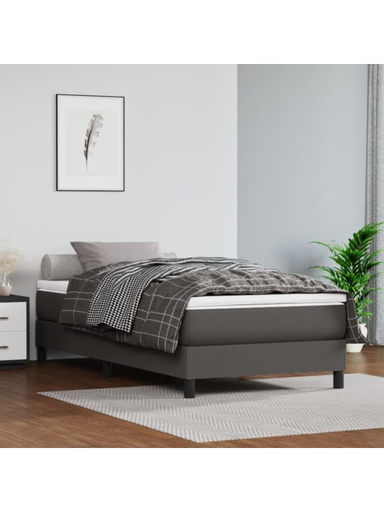 Taštičková matrace šedá 80 x 200 x 20 cm umělá kůže